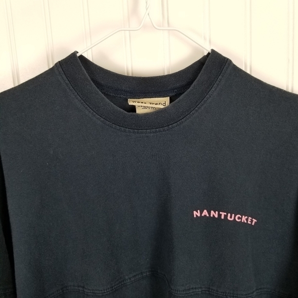 Nantucket Spirit Shirt Oversized Adult Small Dark Blue Long Sleeve T Shirt Text - Picture 3 of 6